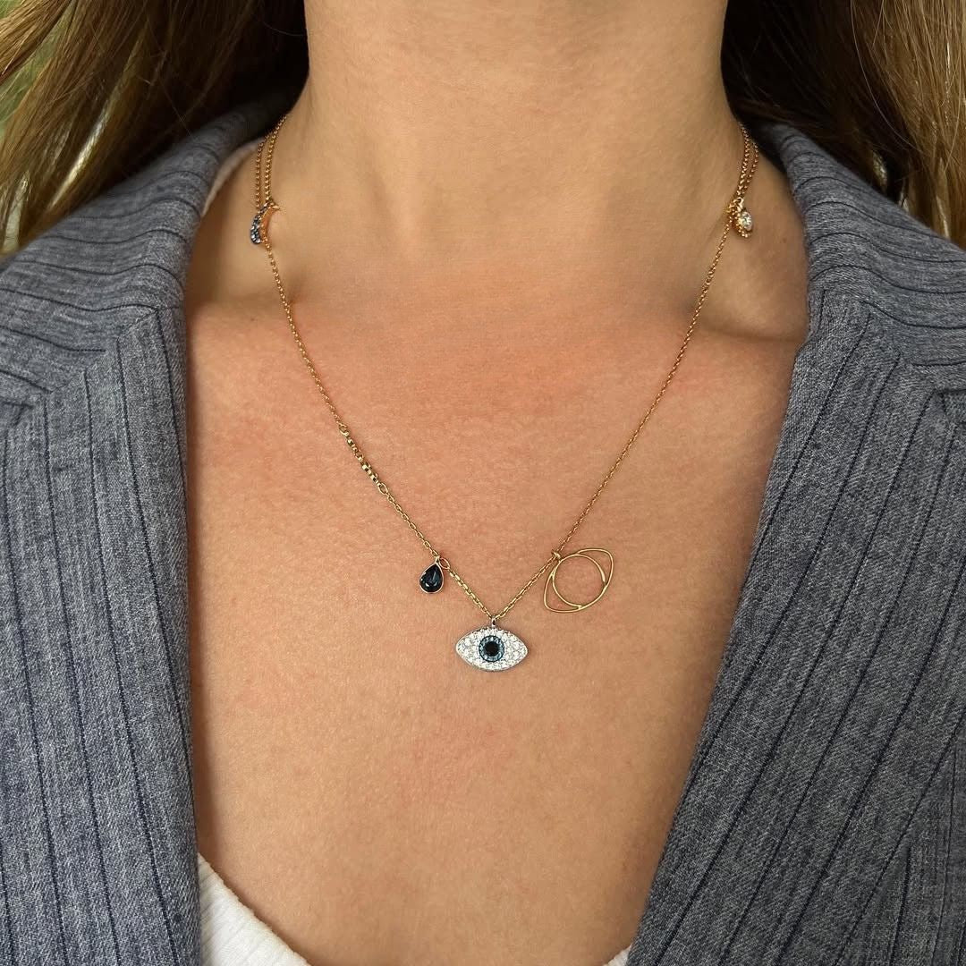 Silver Turkish Evil Eye Chain Pendant