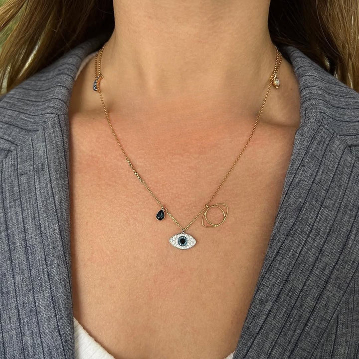 Silver Turkish Evil Eye Chain Pendant