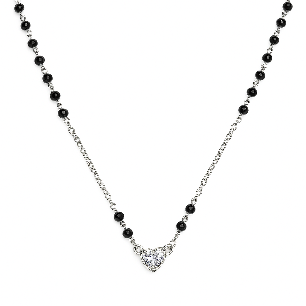 Silver Heart Style Mangalsutra