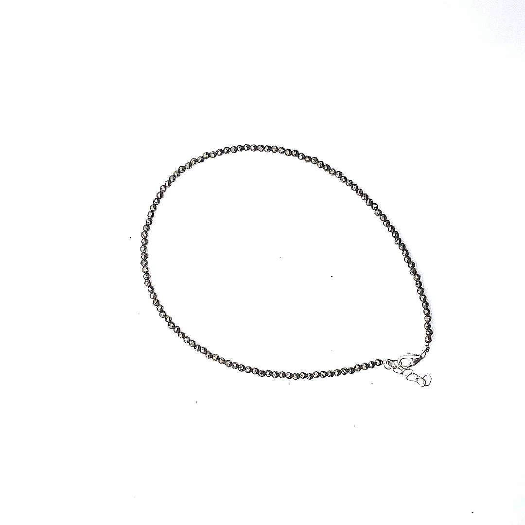 "शुद्ध चाँदी" Silver Pyrite Anklet
