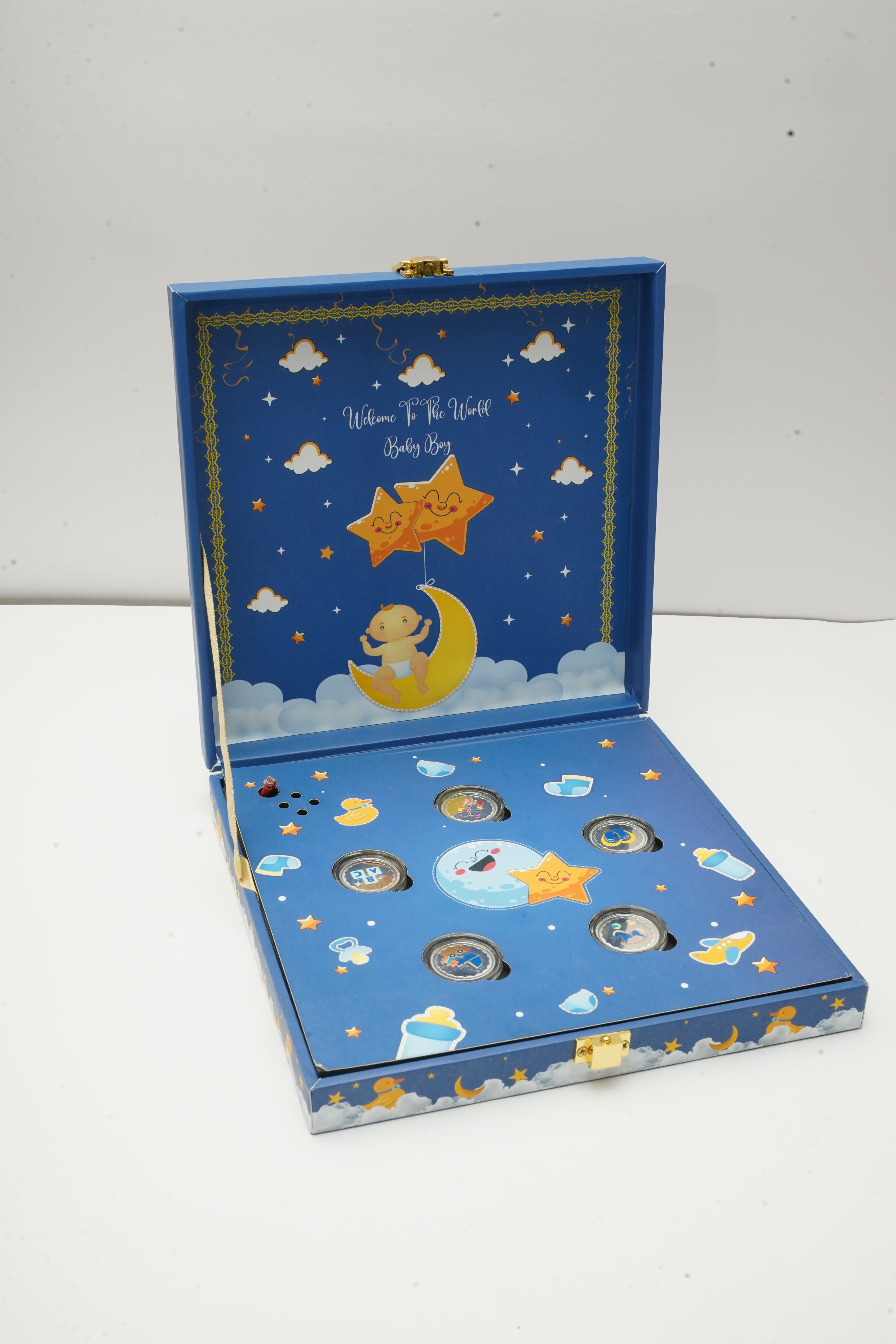 SILVER INSTRUMENTAL MUSIC BOX FOR BABY BOY