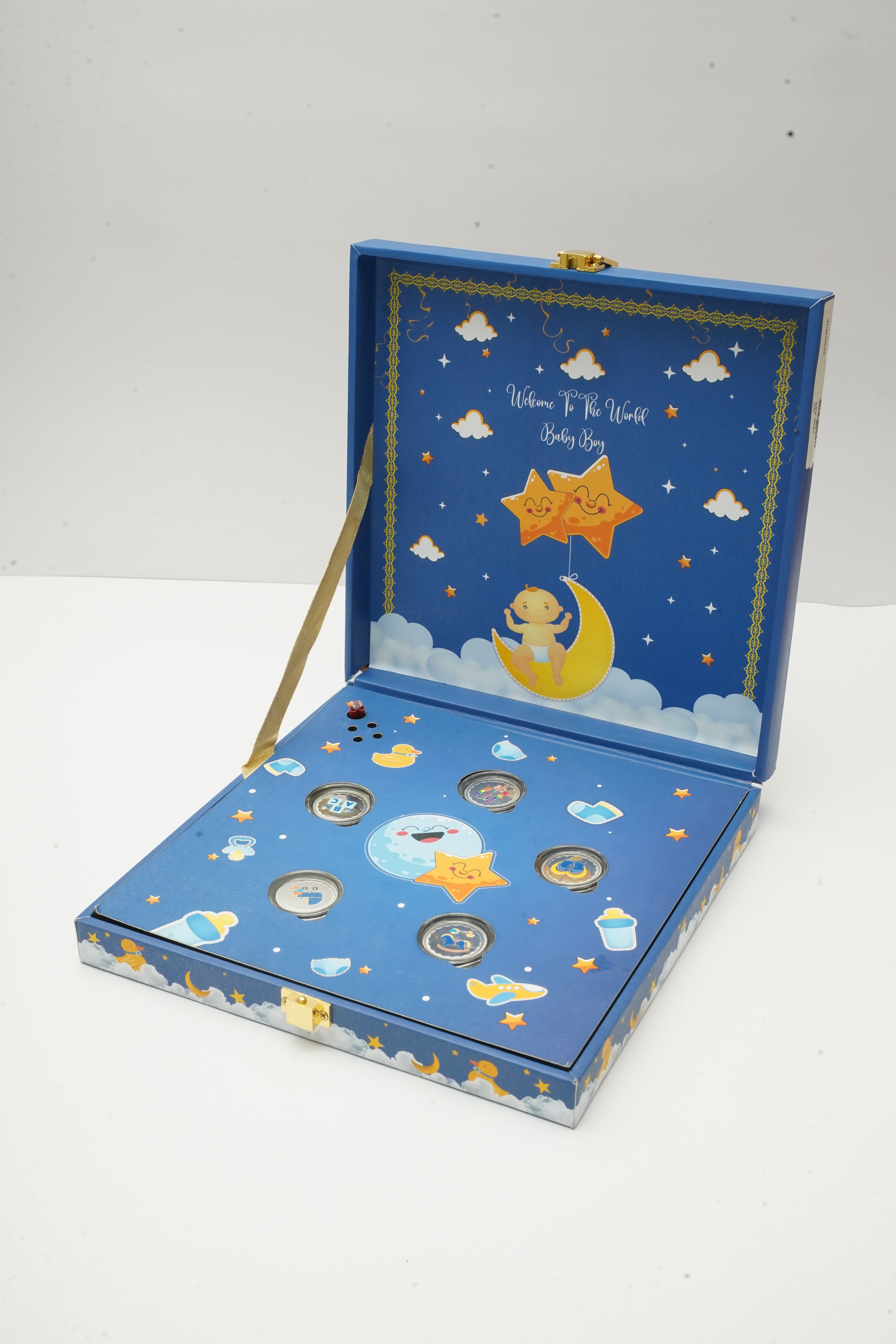 SILVER INSTRUMENTAL MUSIC BOX FOR BABY BOY