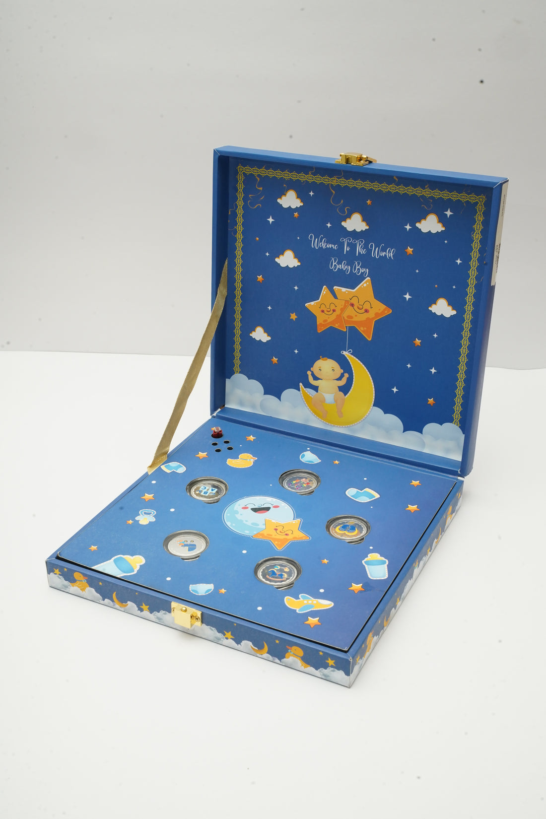 SILVER INSTRUMENTAL MUSIC BOX FOR BABY BOY