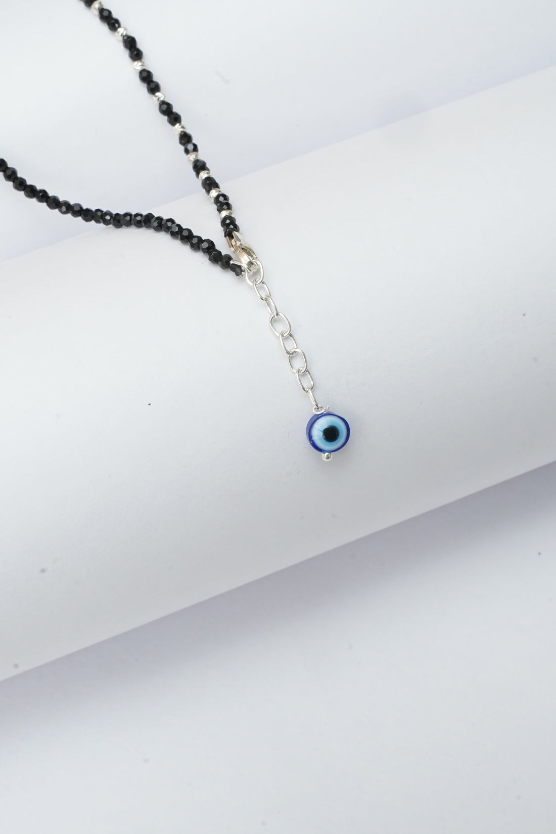 SILVER EVIL EYE ANKLET