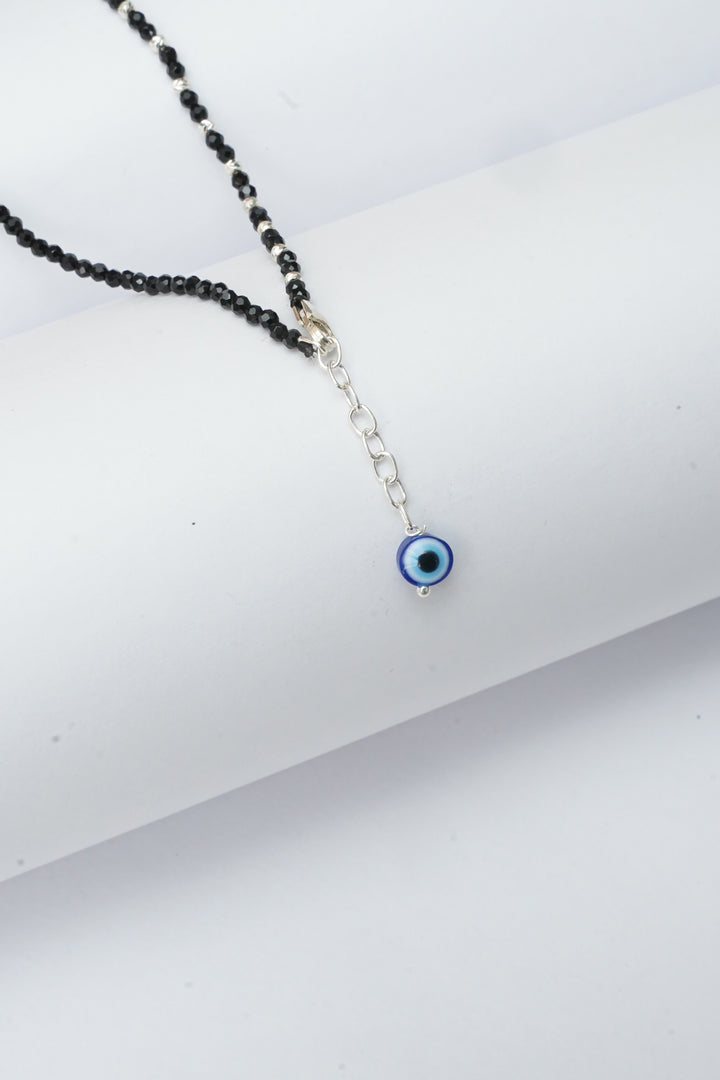 SILVER EVIL EYE ANKLET
