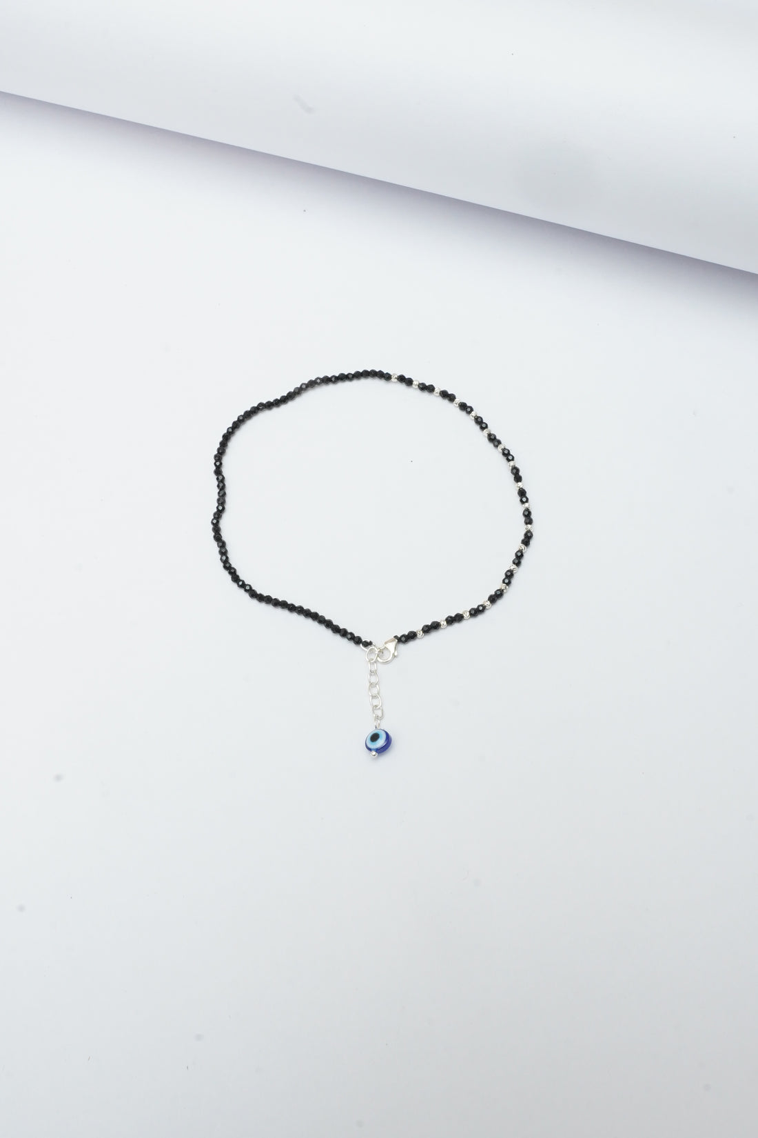 SILVER EVIL EYE ANKLET