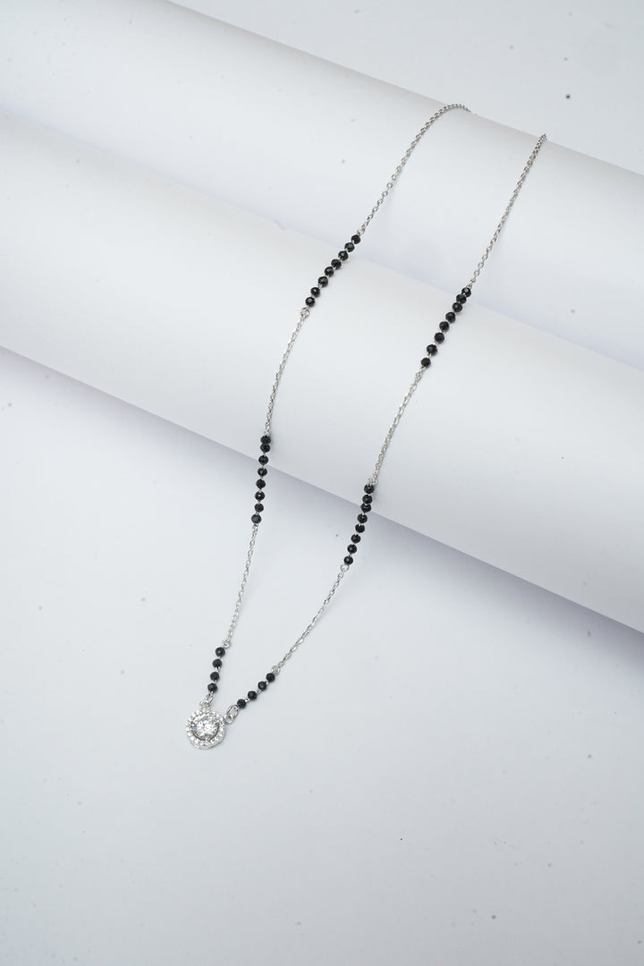 SILVER SINGLE SOLITAIRE MANGALSUTRA