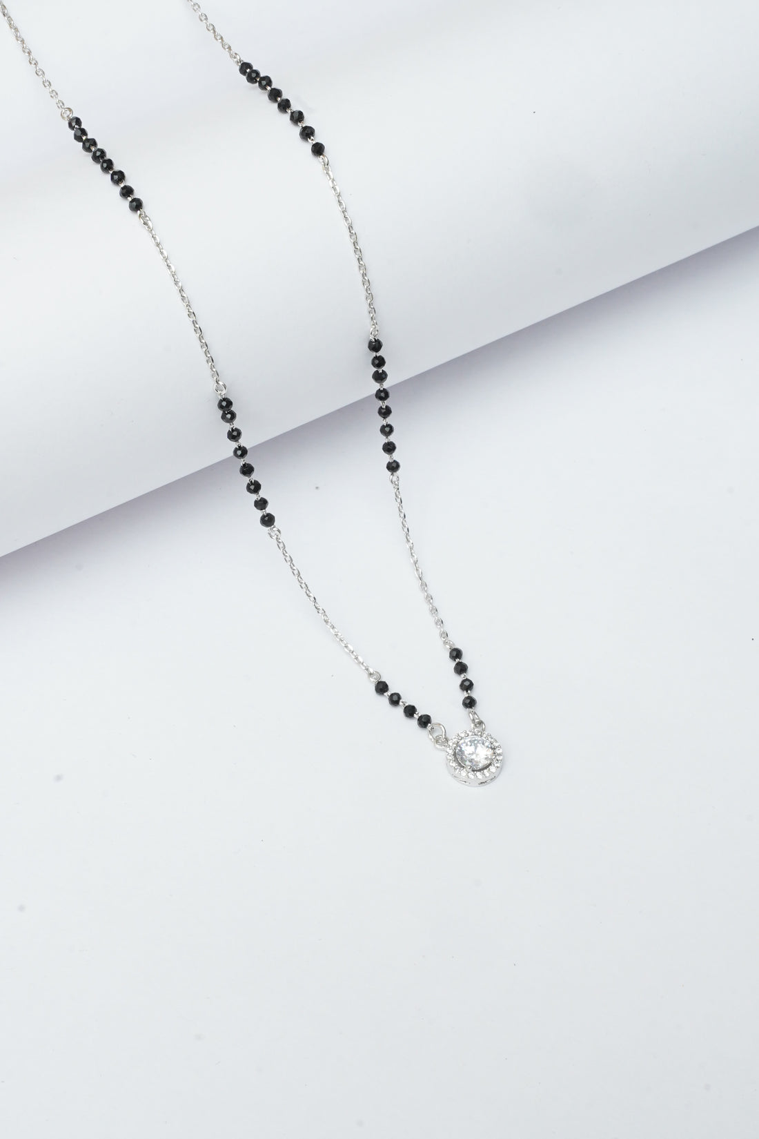 SILVER SINGLE SOLITAIRE MANGALSUTRA