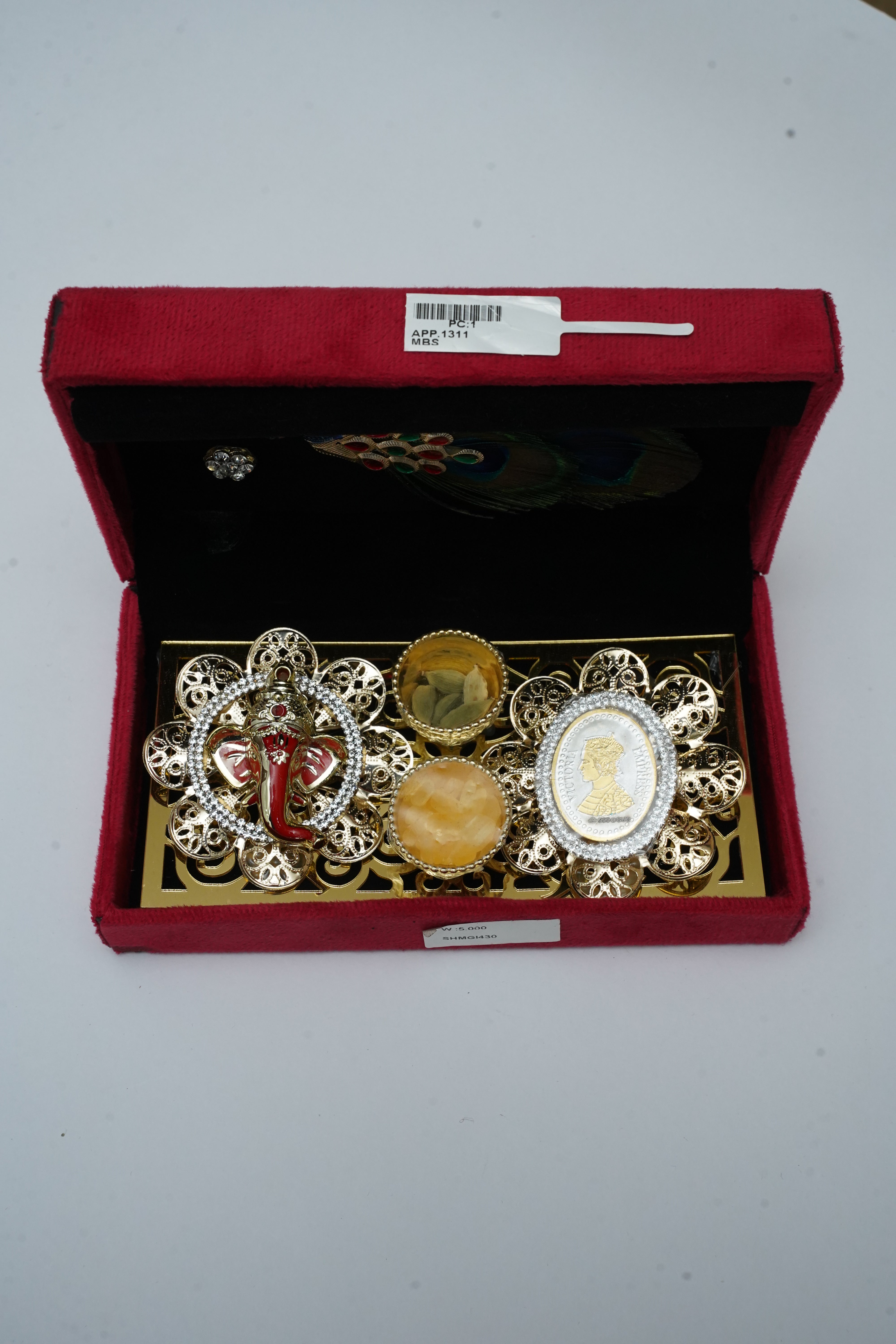 Silver Coin Gift Box - Cherry Red Color