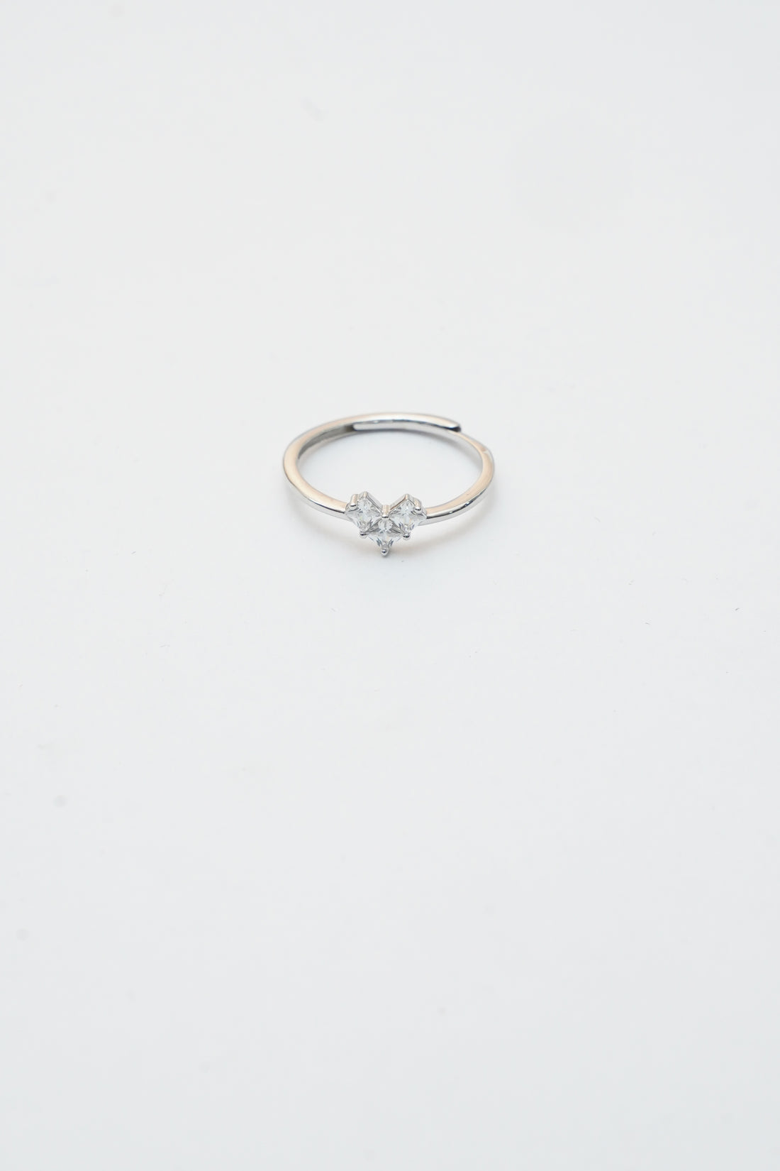 SILVER HEART STYLE RING