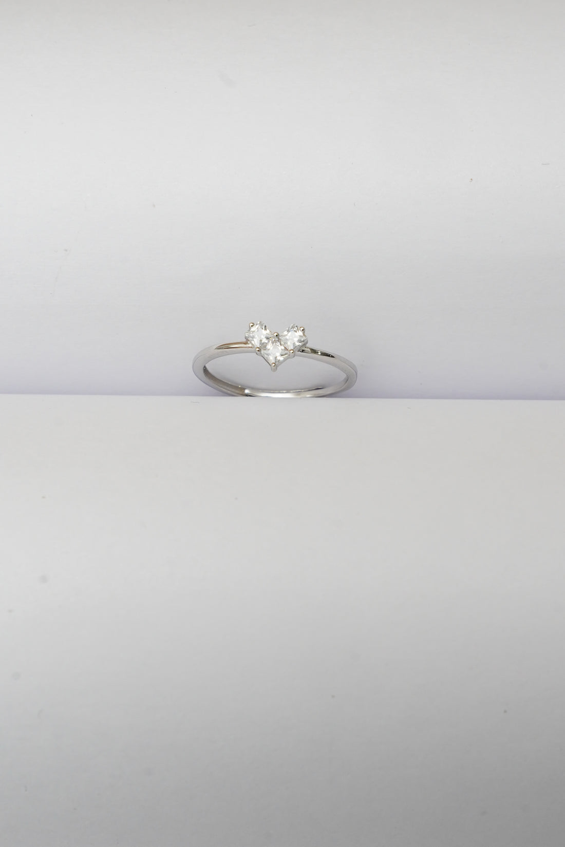 SILVER HEART STYLE RING
