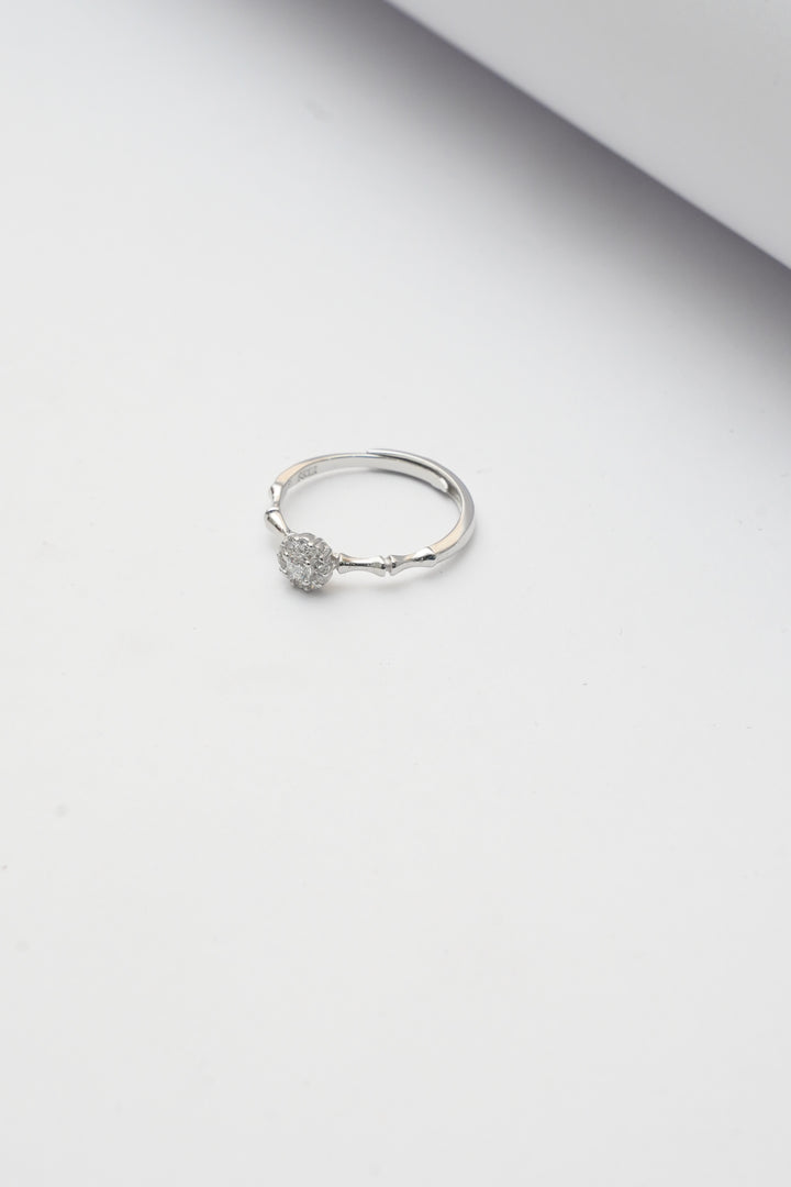 SILVER DEW DROP RING