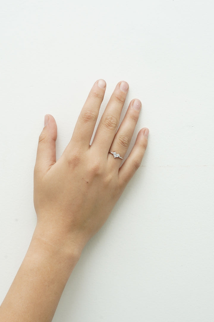 SILVER HEART STYLE RING