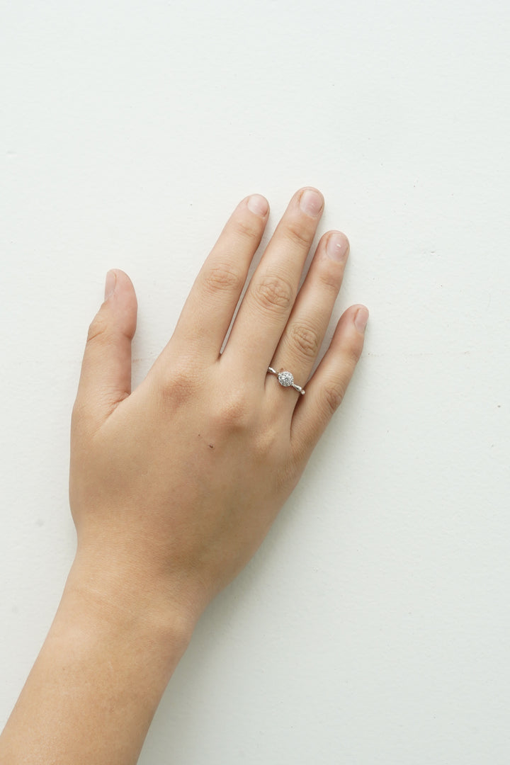 SILVER DEW DROP RING