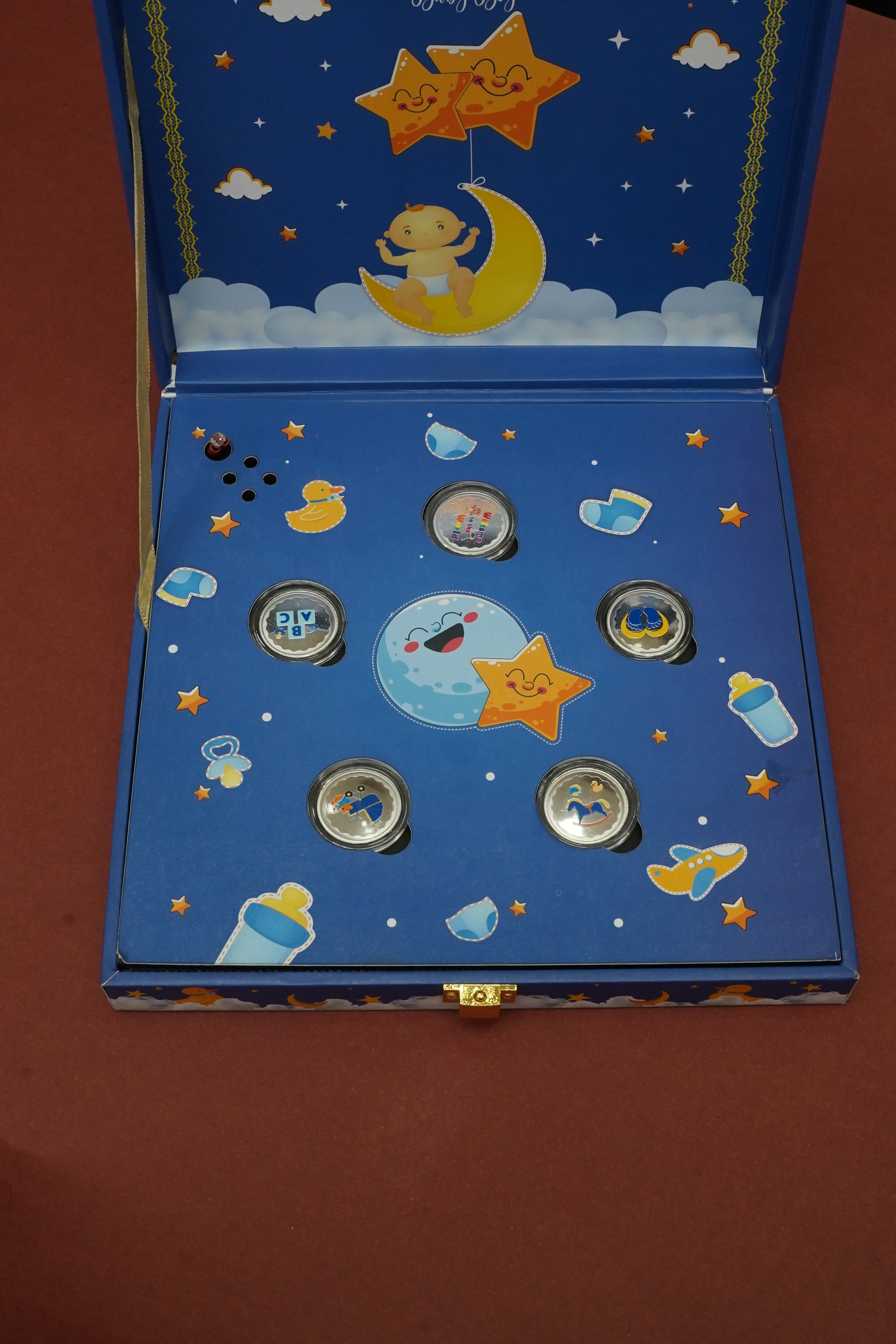 SILVER INSTRUMENTAL MUSIC BOX FOR BABY BOY