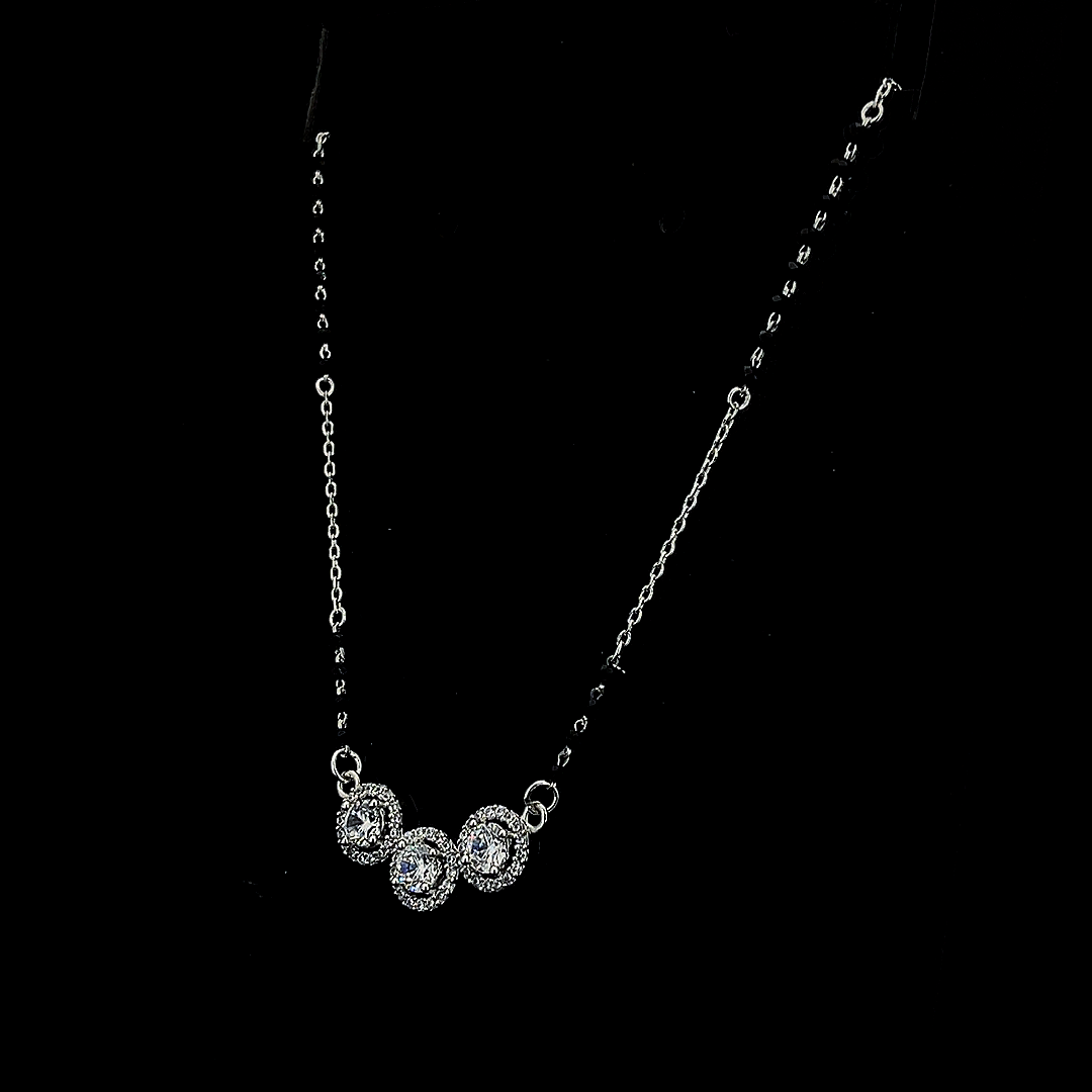 "शुद्ध चाँदी" Three Solitaire Mangalsutra