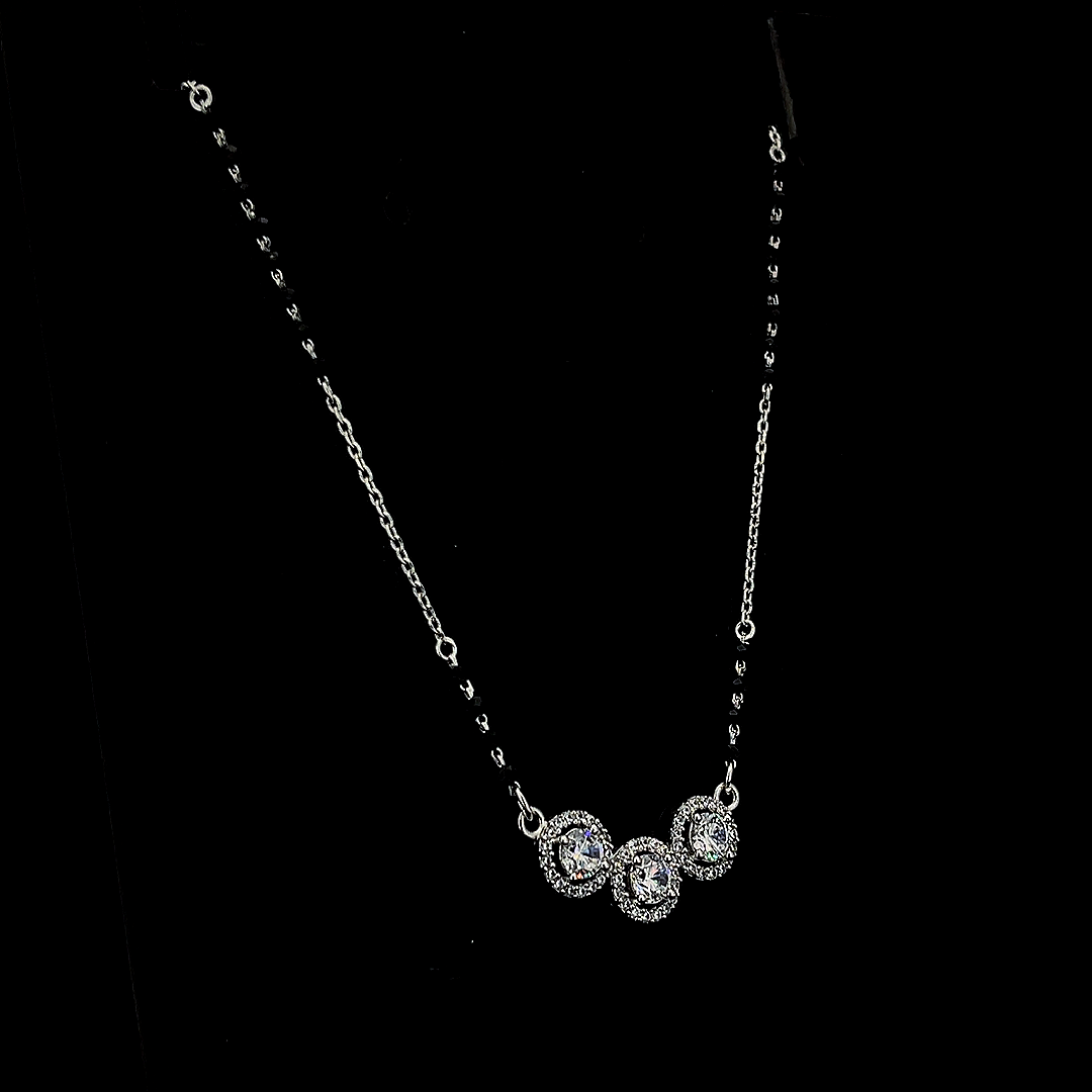 "शुद्ध चाँदी" Three Solitaire Mangalsutra