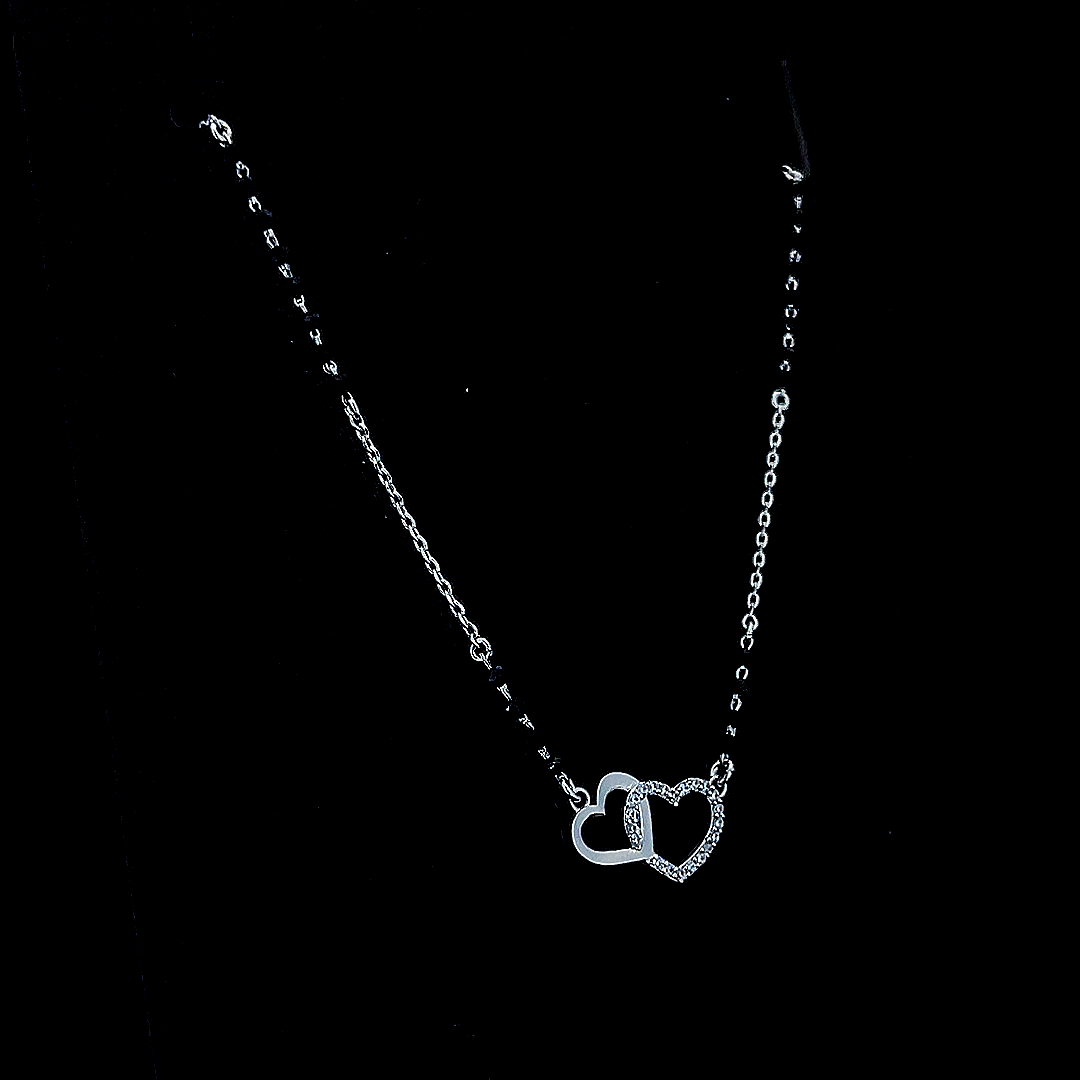 "शुद्ध चाँदी" Double Heart Mangalsutra