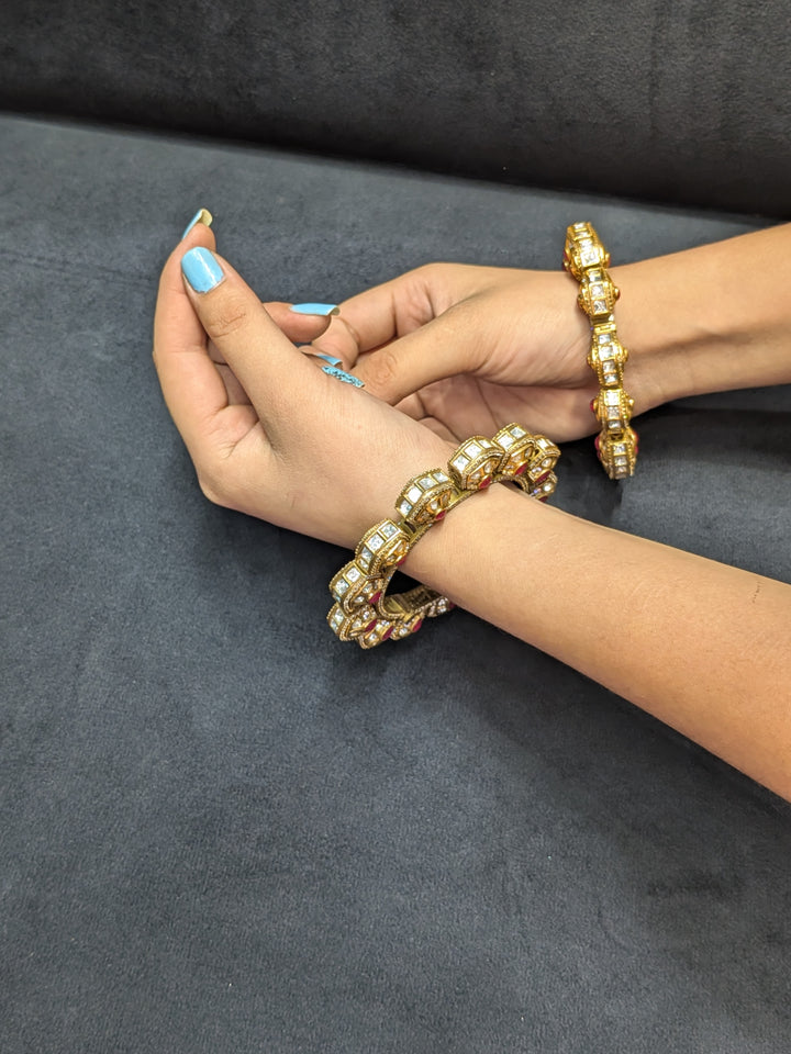 22K Gold Plated Kundan Pacheli