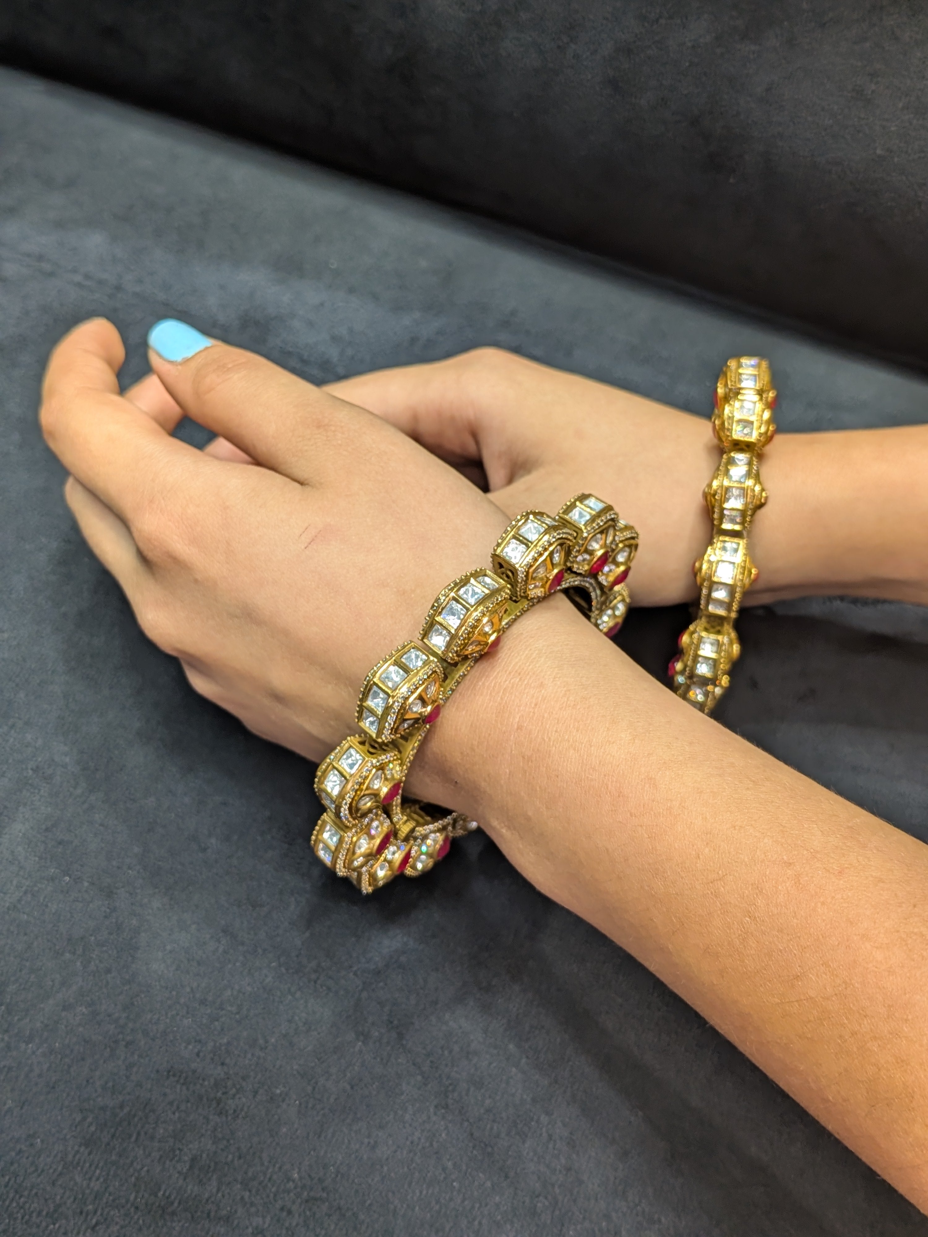 22K Gold Plated Kundan Pacheli