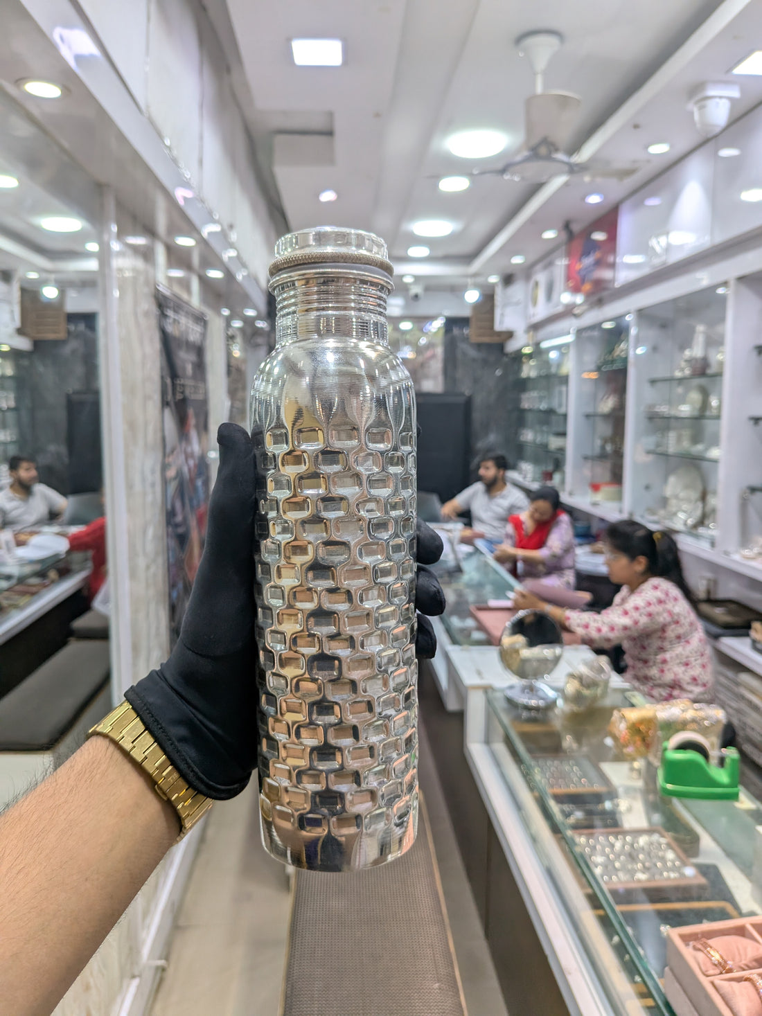 "शुद्ध चाँदी" Bottle with Copper Core – 1 Litre | 30g Silver Coating