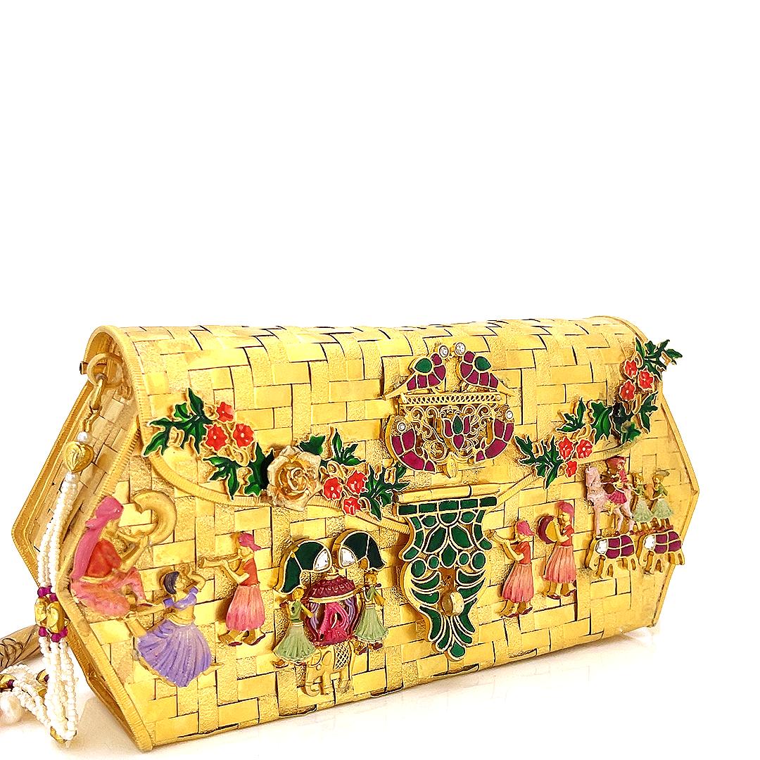 Silver Baraat Purse with Gold Micron Polish