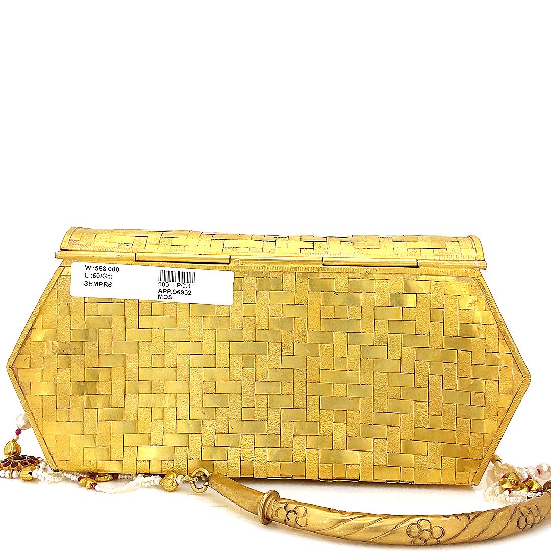 Silver Baraat Purse with Gold Micron Polish