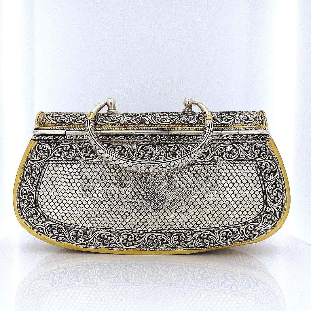 Silver Peacock Emerald Purse