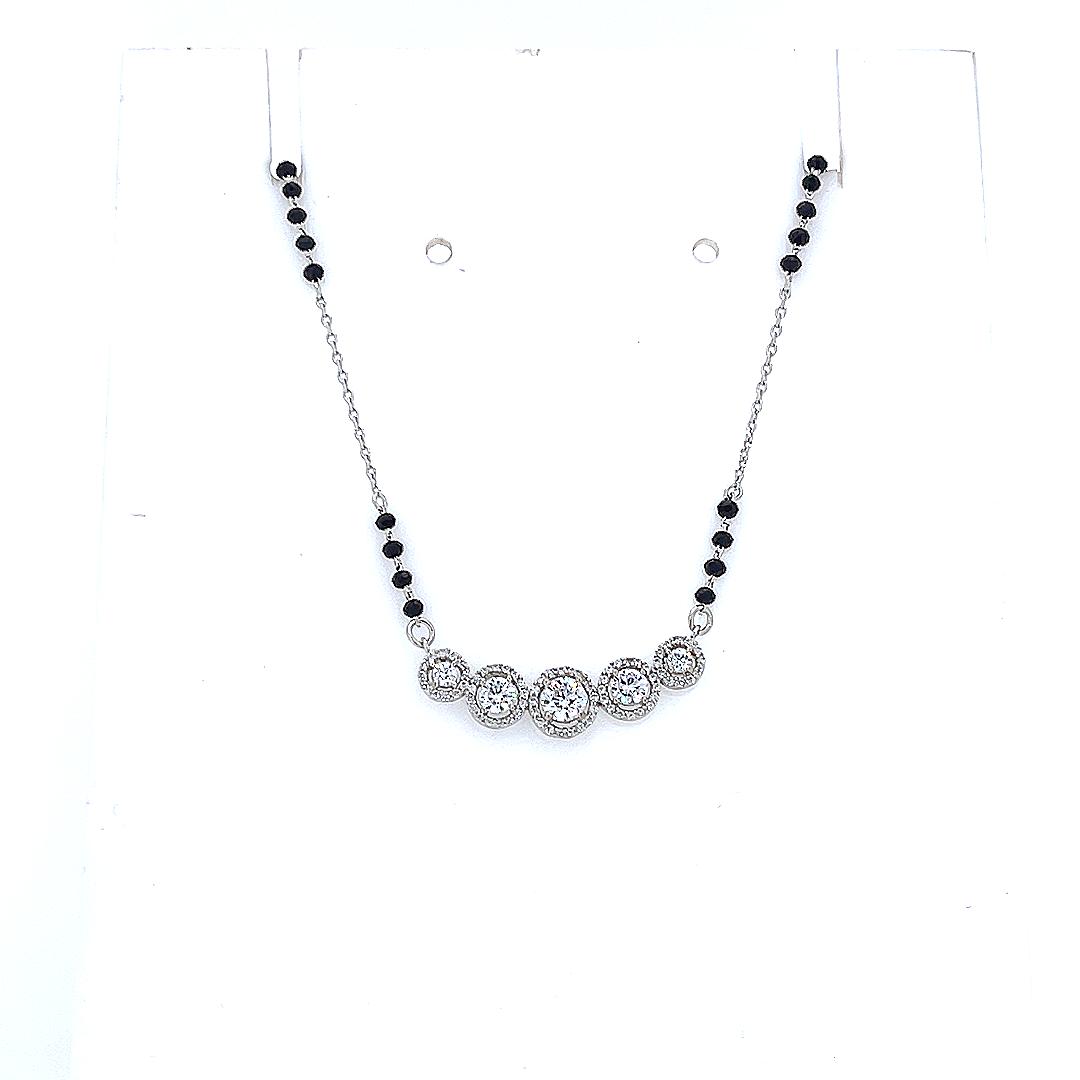 "शुद्ध चाँदी" 5 Solitaire Mangalsutra 2.0