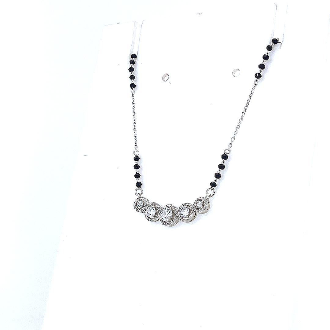 "शुद्ध चाँदी" 5 Solitaire Mangalsutra 2.0