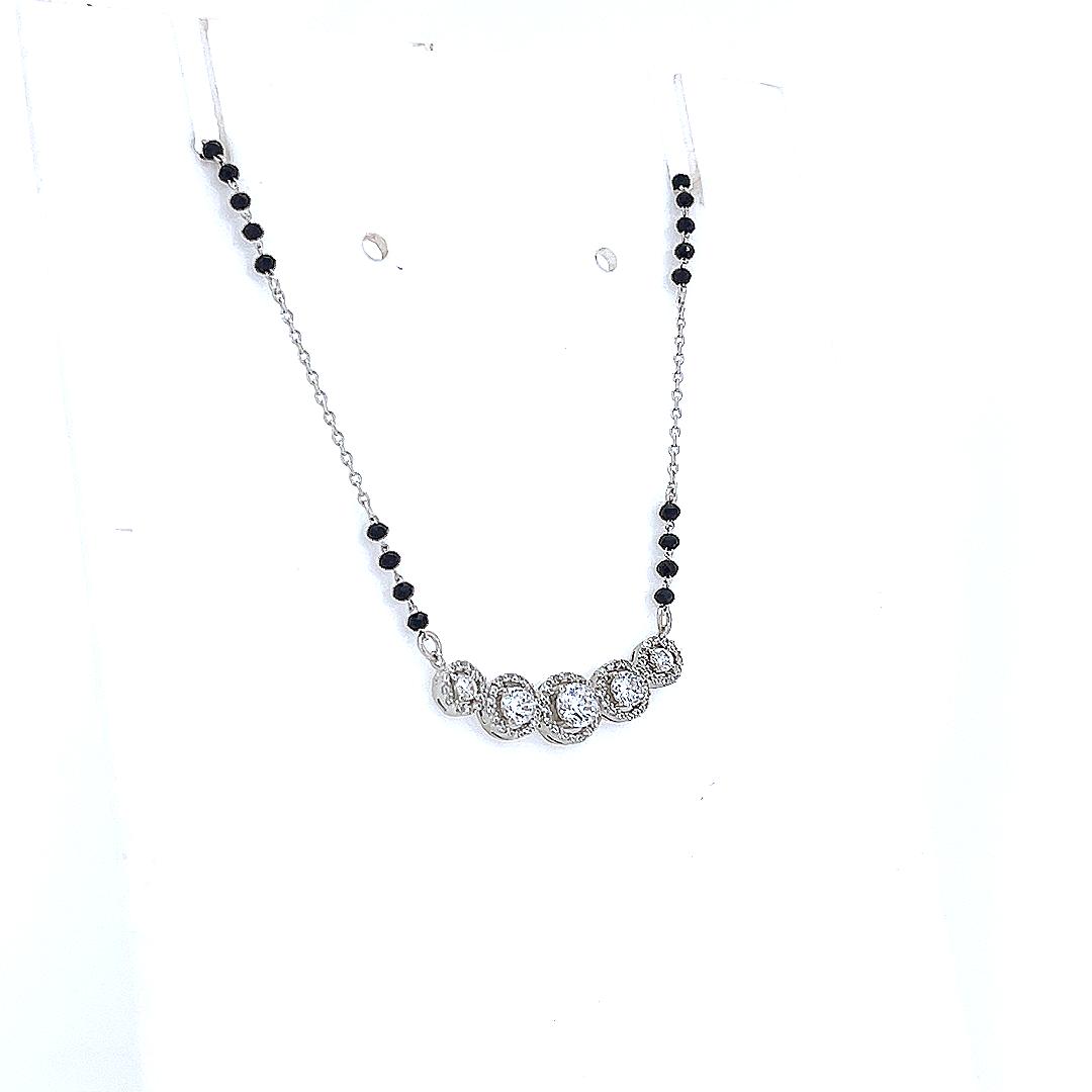 "शुद्ध चाँदी" 5 Solitaire Mangalsutra 2.0