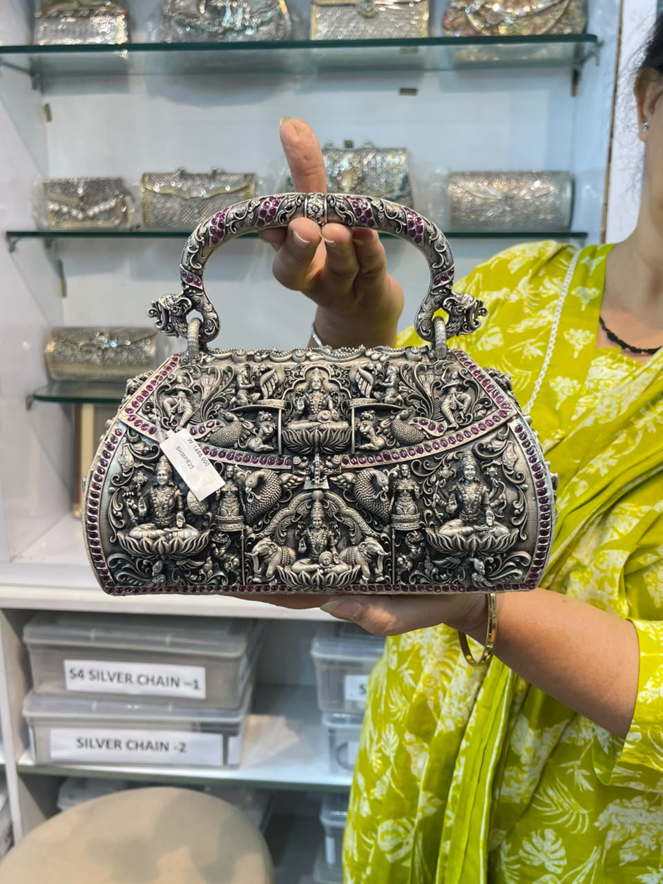 Silver Lakshmi Purse