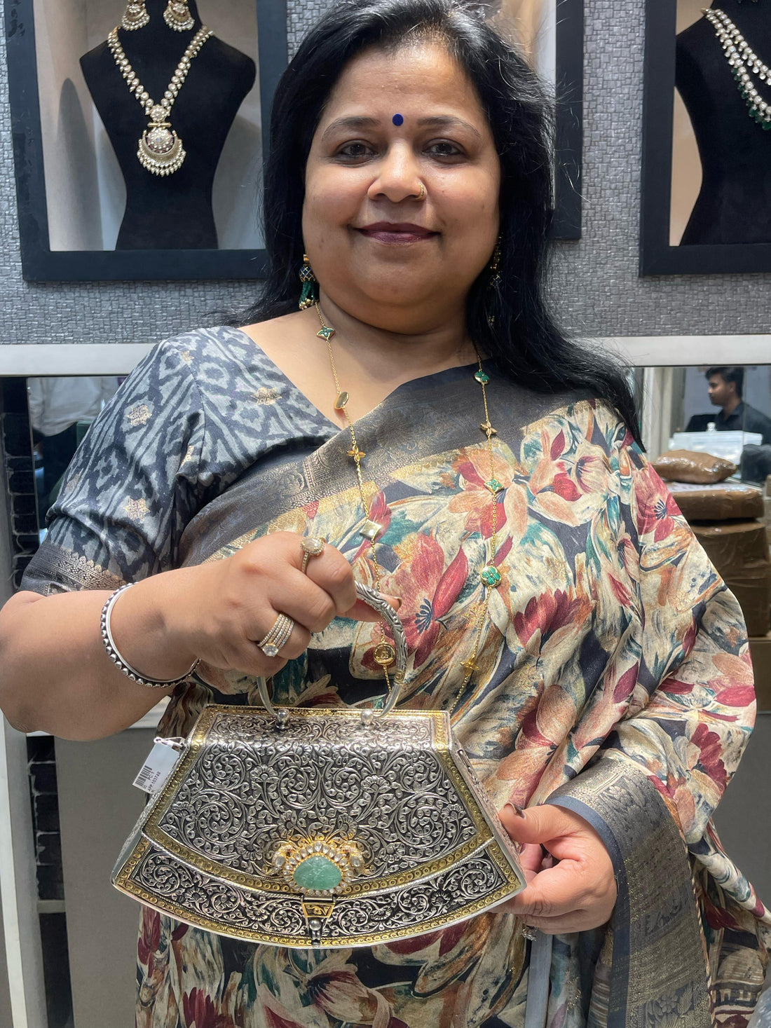 Silver Emerald Purse