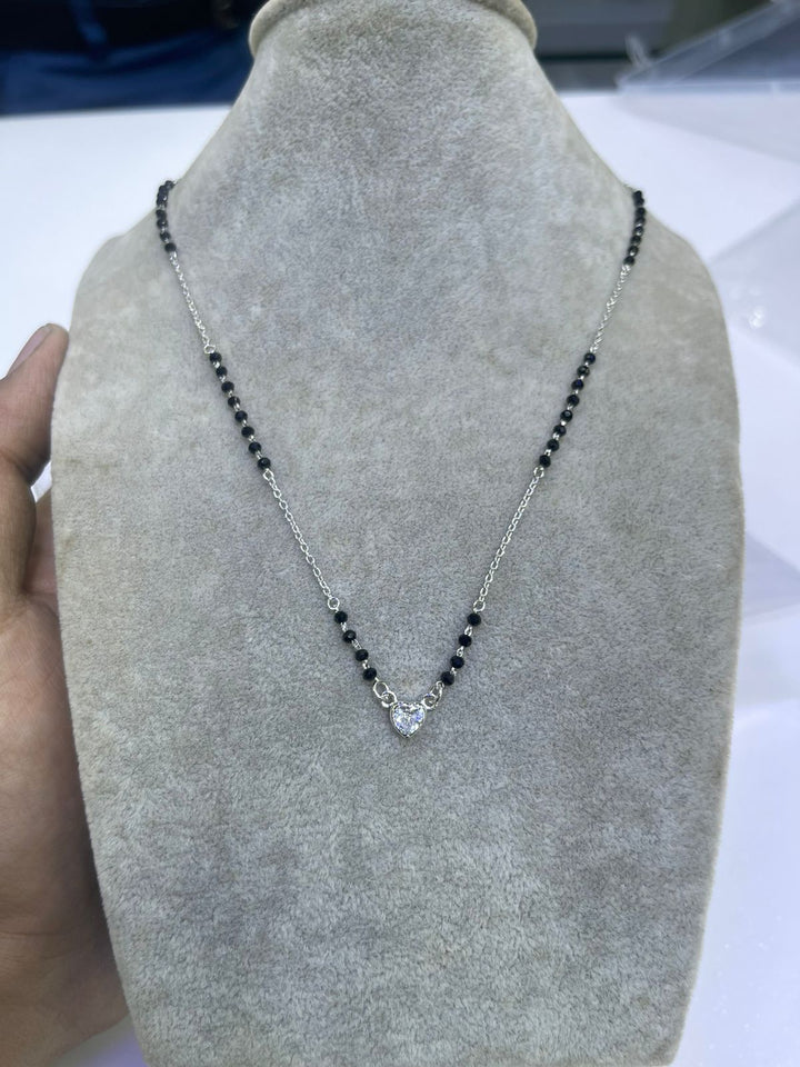 Silver Heart Style Mangalsutra