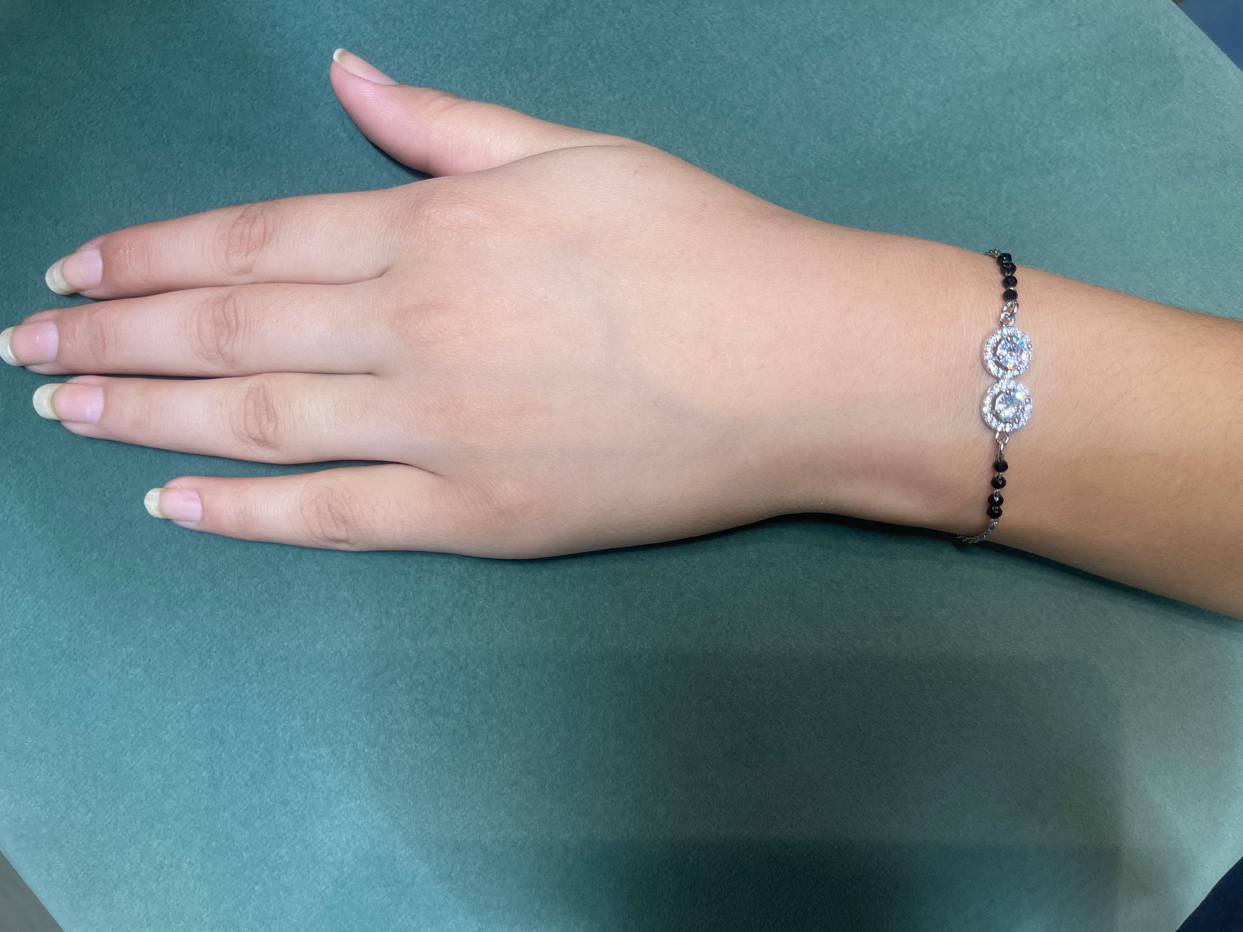 "शुद्ध चाँदी" Two Love Birds Style Hand Mangalsutra