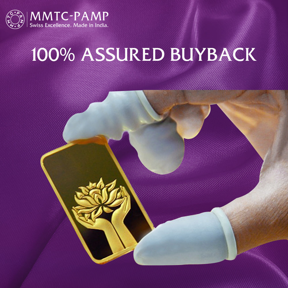 24K (999.9+) Purest 2 gm Lotus Gold Bar