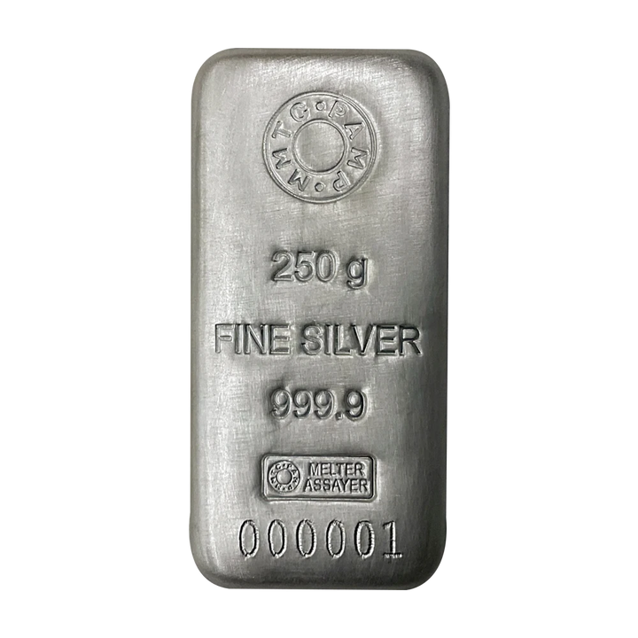 MMTC PAMP 250 GMS CASTED 999.9 SILVER BAR