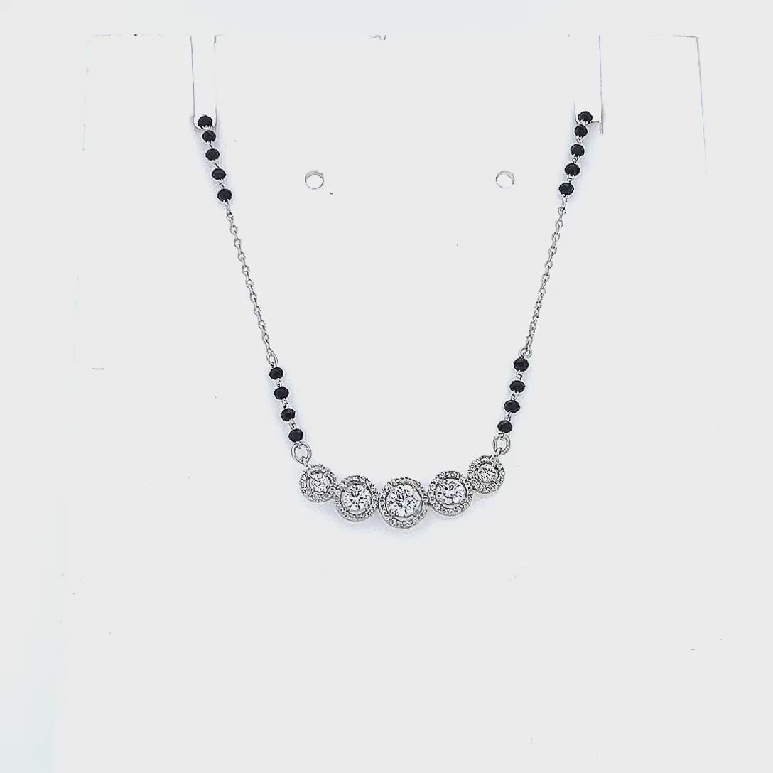 "शुद्ध चाँदी" 5 Solitaire Mangalsutra 2.0