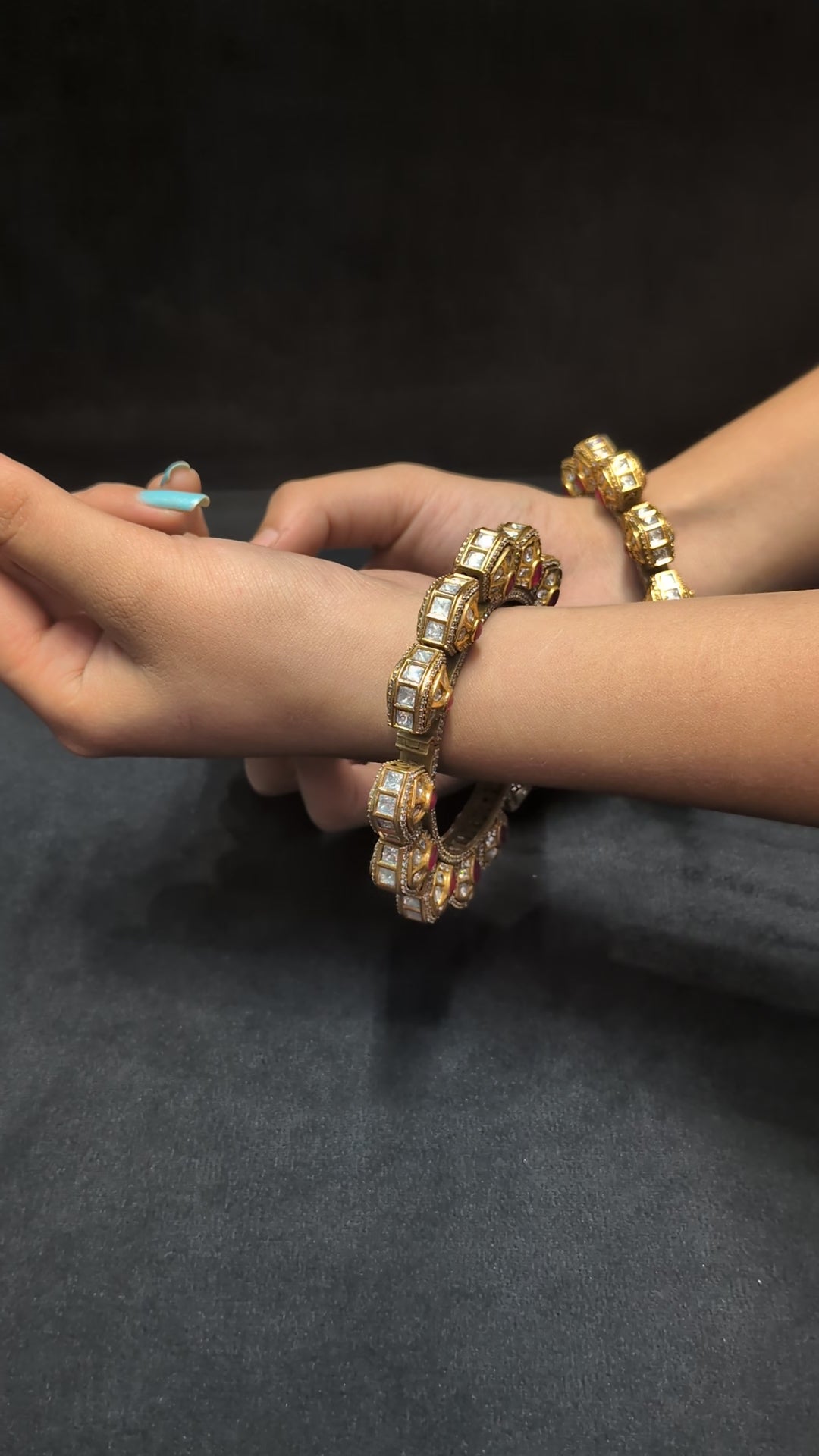 22K Gold Plated Kundan Pacheli