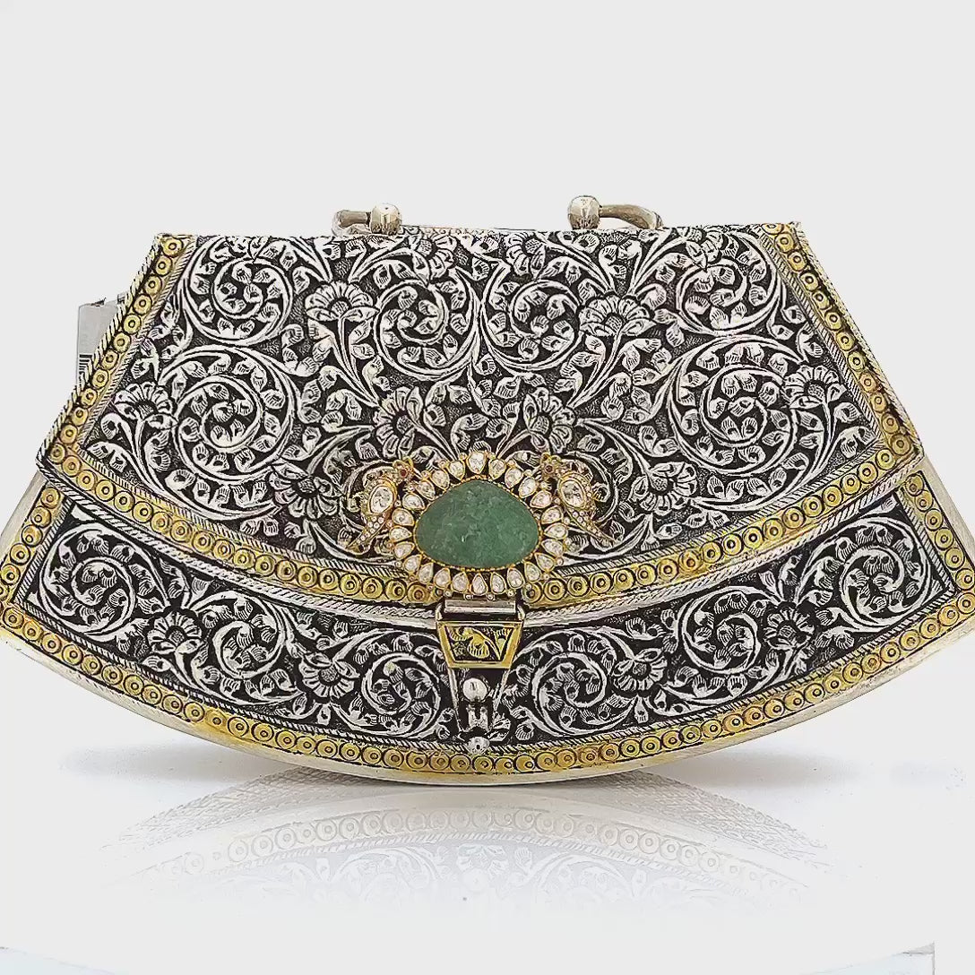 Silver Emerald Purse