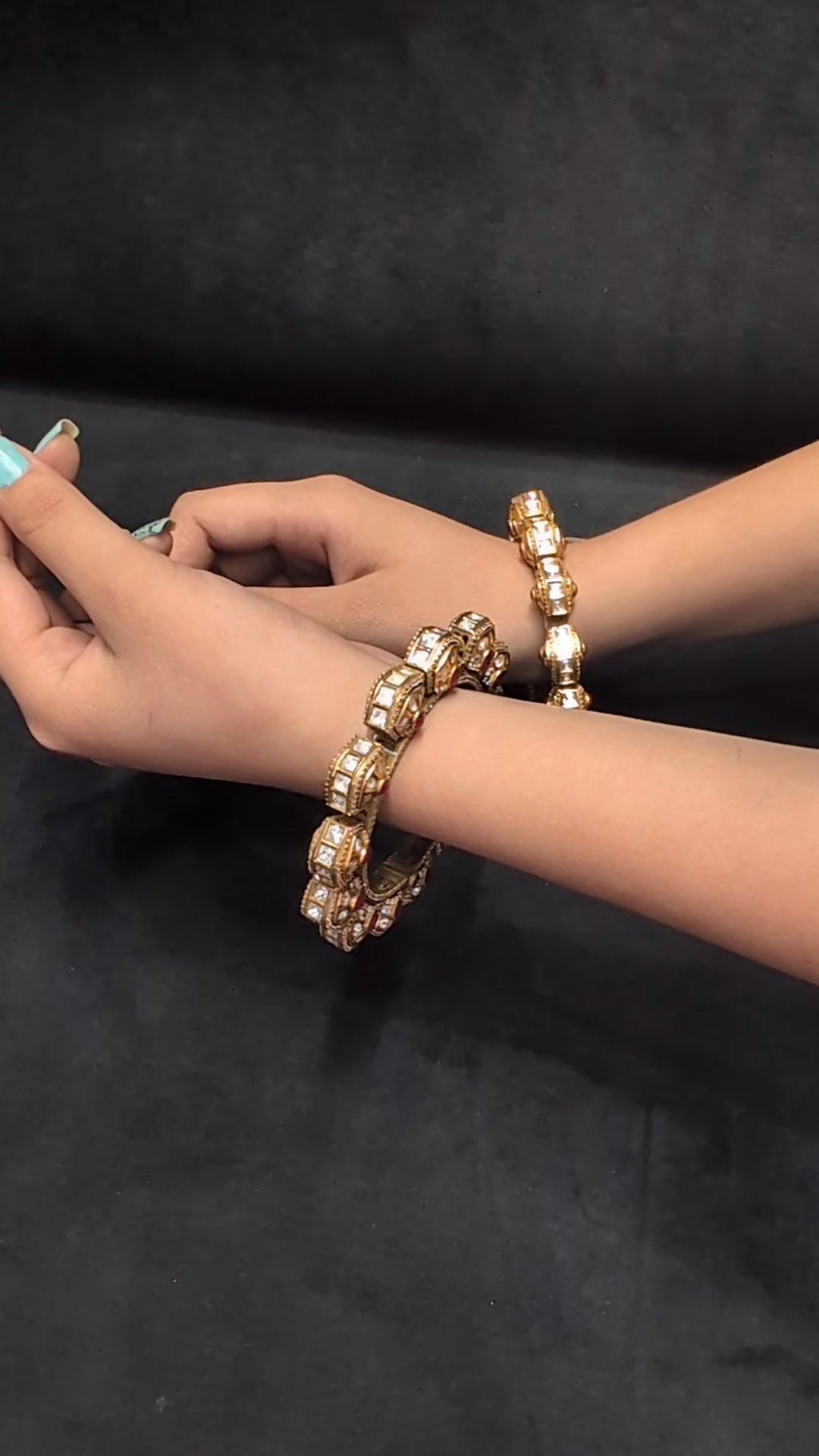 22K Gold Plated Kundan Pacheli