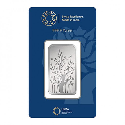 MMTC PAMP 10 GMS BANYAN TREE 999.9 SILVER BAR IN MINTED CARD