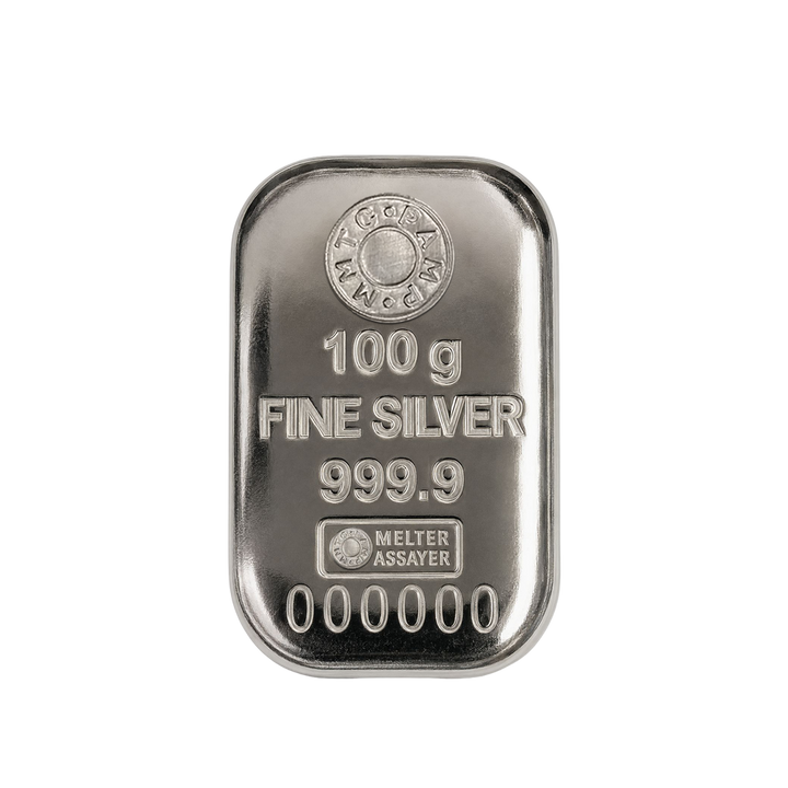 MMTC PAMP 100 GMS 999.9 SILVER CASTED BAR