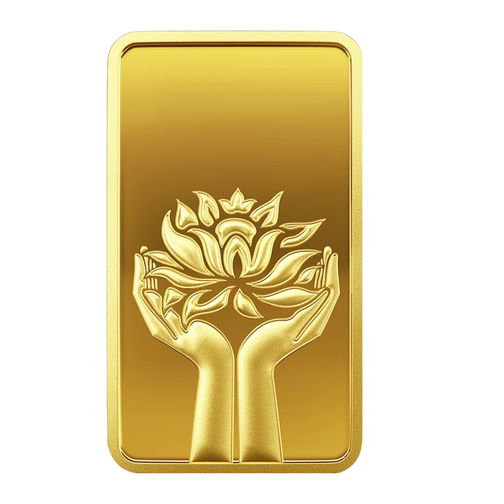 24K (999.9+) Purest 1 gm Lotus Gold Bar